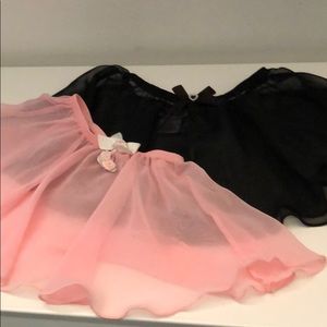 CHIFFON GIRLS DANCE SHEER PINK AND BLACK SKIRTS